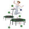 Fitneso batutas su rankena 127 cm Neo-Sport - šešiakampis žalias
