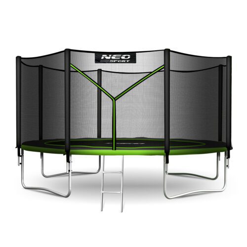 12 pėdų / 374 cm sodo batutas su lauko tinklu ir kopėčiomis „Neo-Sport“