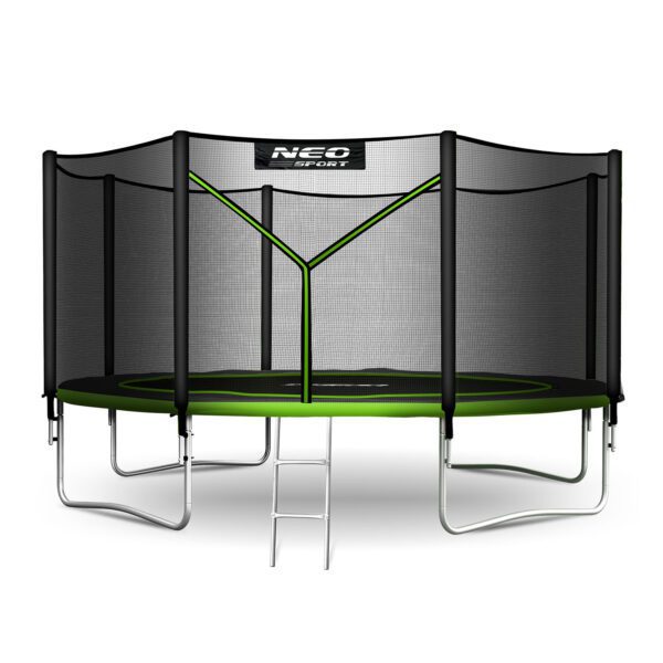 12 pėdų / 374 cm sodo batutas su lauko tinklu ir kopėčiomis „Neo-Sport“