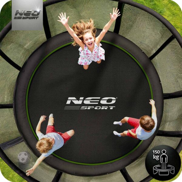 12 pėdų / 374 cm sodo batutas su lauko tinklu ir kopėčiomis „Neo-Sport“