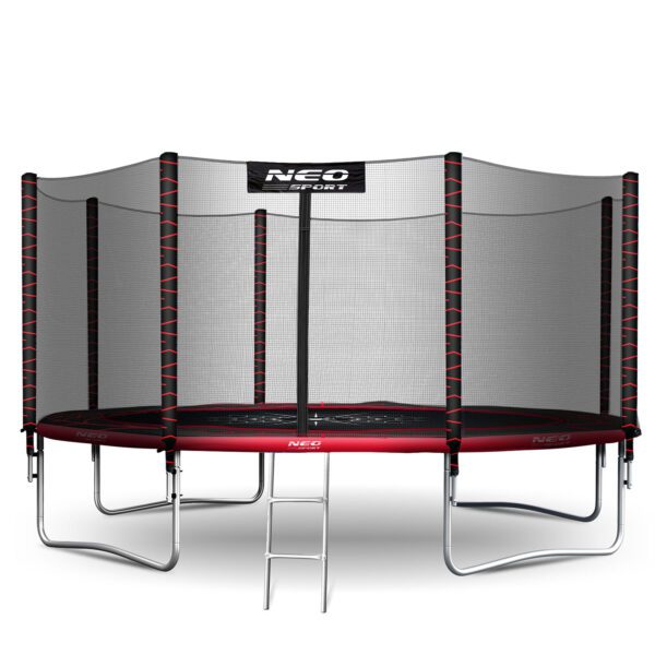12 pėdų / 374 cm sodo batutas su lauko tinklu ir kopėčiomis „Neo-Sport“