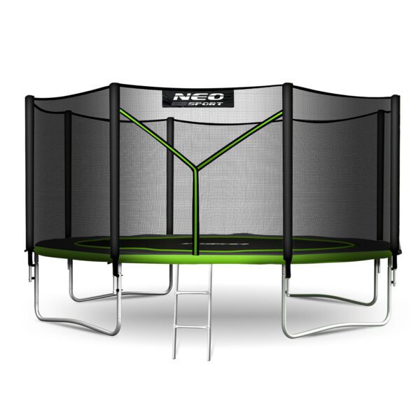 13 pėdų / 404 cm sodo batutas su lauko tinklu ir kopėčiomis „Neo-Sport“