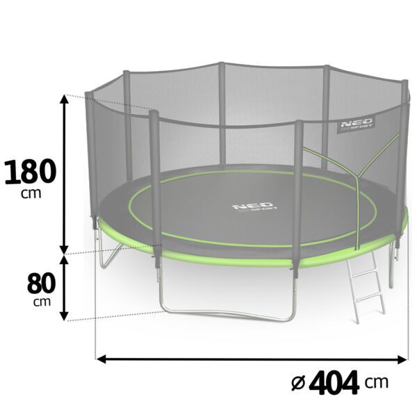 13 pėdų / 404 cm sodo batutas su lauko tinklu ir kopėčiomis „Neo-Sport“