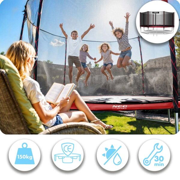 Trampolina-ogrodowa-13ft404cm-z-siatka-zewnetrzna-i-drabinka-Neo-Sport-Trampoliny-gt-Trampoliny-ogrodowe-6 13 pėdų / 404 cm sodo batutas su lauko tinklu ir kopėčiomis „Neo-Sport“