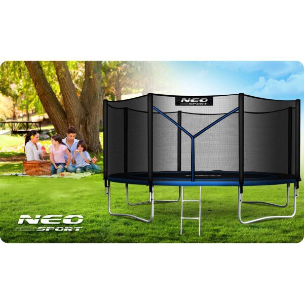 14 pėdų / 435 cm sodo batutas su lauko tinklu ir kopėčiomis „Neo-Sport“