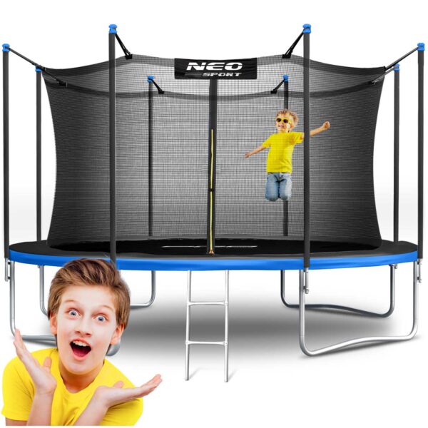 15 pėdų / 465 cm sodo batutas su vidiniu tinklu ir kopėčiomis „Neo-Sport“