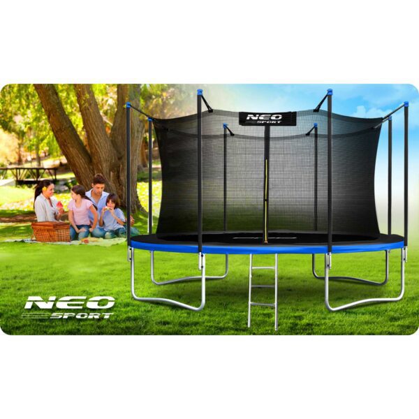 15 pėdų / 465 cm sodo batutas su vidiniu tinklu ir kopėčiomis „Neo-Sport“