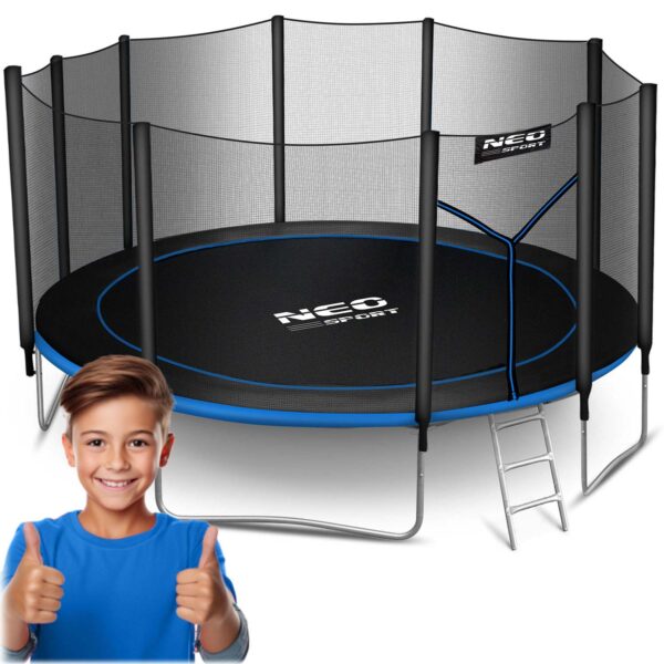 15 pėdų / 465 cm sodo batutas su lauko tinklu ir kopėčiomis „Neo-Sport“