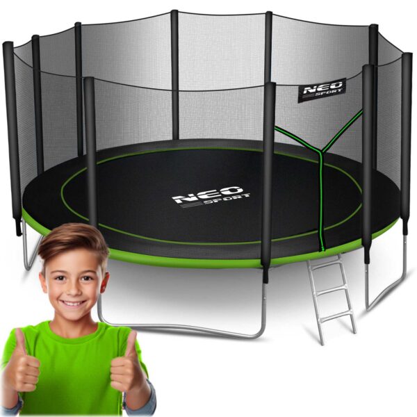15 pėdų / 465 cm sodo batutas su lauko tinklu ir kopėčiomis „Neo-Sport“