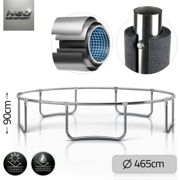 15 pėdų / 465 cm sodo batutas su lauko tinklu ir kopėčiomis „Neo-Sport“