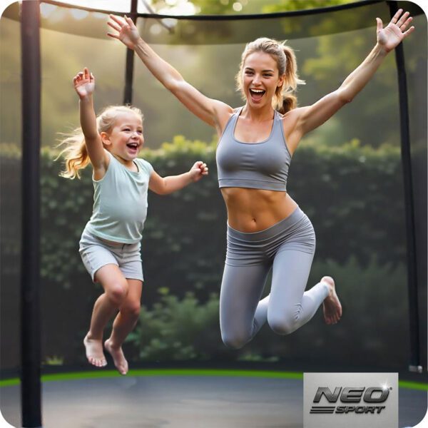 15 pėdų / 465 cm sodo batutas su lauko tinklu ir kopėčiomis „Neo-Sport“