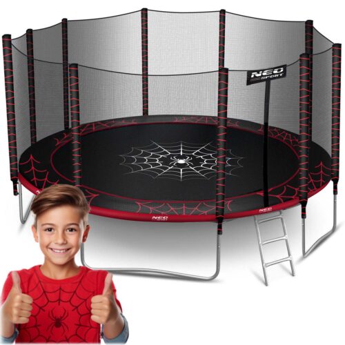 15 pėdų / 465 cm sodo batutas su lauko tinklu ir kopėčiomis „Neo-Sport“
