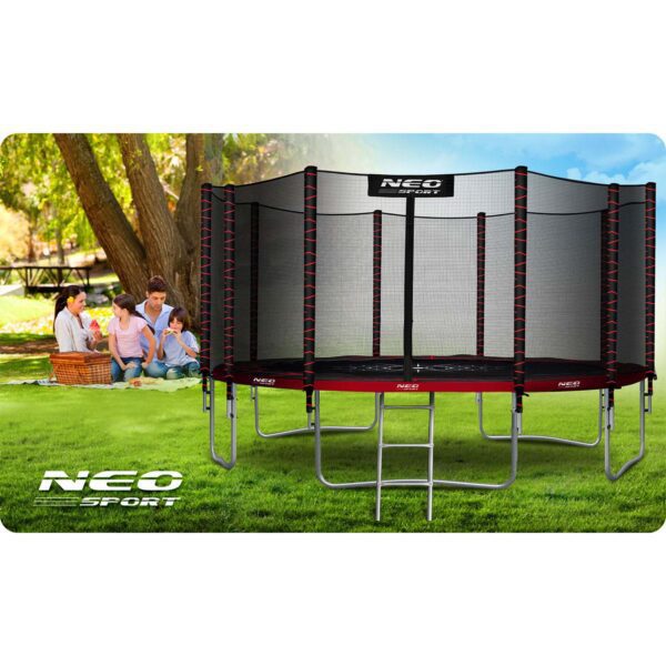 15 pėdų / 465 cm sodo batutas su lauko tinklu ir kopėčiomis „Neo-Sport“
