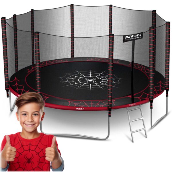 15 pėdų / 465 cm sodo batutas su lauko tinklu ir kopėčiomis „Neo-Sport“