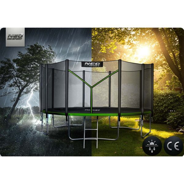 15 pėdų / 465 cm sodo batutas su lauko tinklu ir kopėčiomis „Neo-Sport“