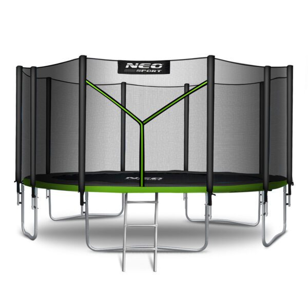 15 pėdų / 465 cm sodo batutas su lauko tinklu ir kopėčiomis „Neo-Sport“