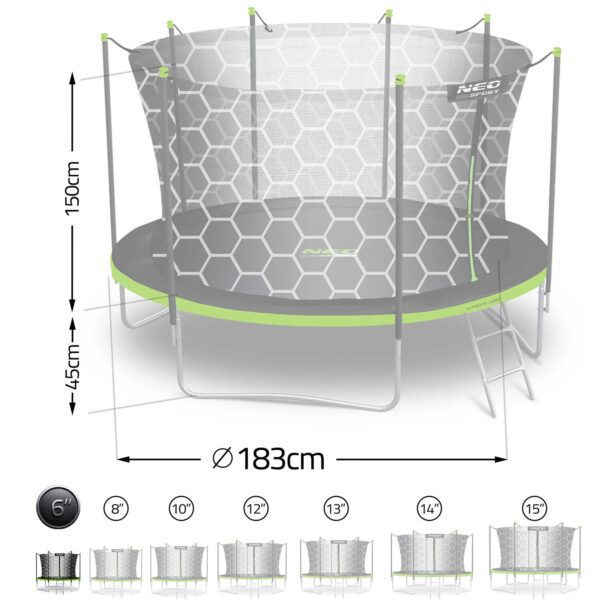 Trampolina-ogrodowa-6ft183cm-z-siatka-wewnetrzna-i-drabinka-Neo-Sport-Trampoliny-gt-Trampoliny-ogrodowe-gt-Trampolina-do-skakania-5 183 cm ilgio sodo batutas su vidiniu tinklu ir kopėčiomis „Neo-Sport“