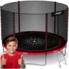 Trampolina ogrodowa 6ft/183cm z siatką zewnętrzną i drabinką Neo-Sport 183 cm ilgio sodo batutas su lauko tinklu ir kopėčiomis „Neo-Sport“