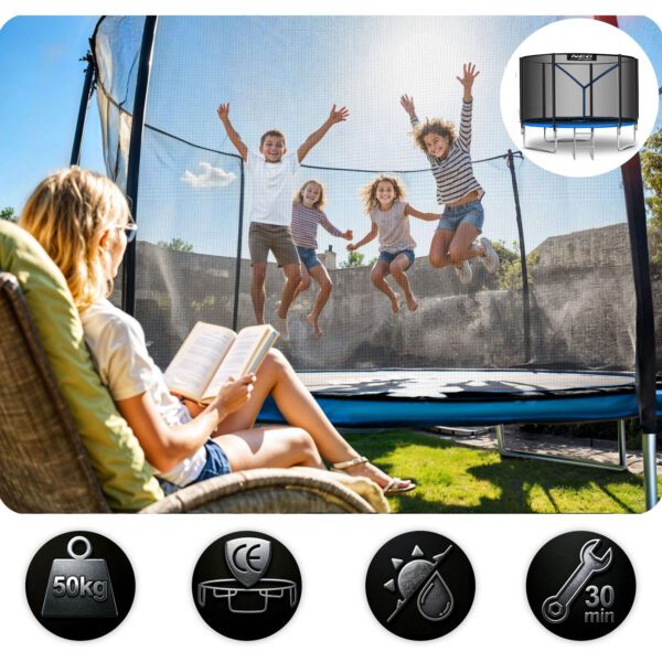 Trampolina-ogrodowa-6ft183cm-z-siatka-zewnetrzna-i-drabinka-Neo-Sport-Trampoliny-gt-Trampoliny-dla-dzieci-5 183 cm ilgio sodo batutas su lauko tinklu ir kopėčiomis „Neo-Sport“