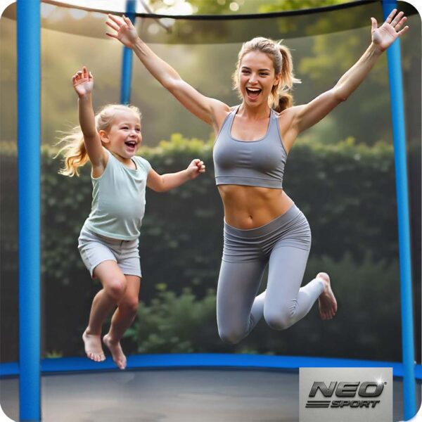 8 pėdų / 252 cm sodo batutas su vidiniu tinklu ir kopėčiomis „Neo-Sport“