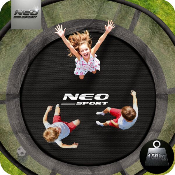 10 pėdų / 312 cm profiliuotas sodo batutas su vidiniu tinklu „Neo-Sport“
