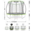 10 pėdų / 312 cm profiliuotas sodo batutas su vidiniu tinklu „Neo-Sport“