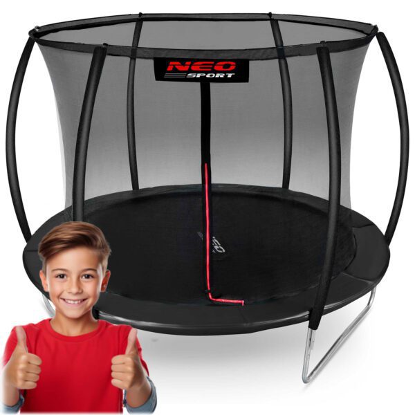 10 pėdų / 312 cm profiliuotas sodo batutas su vidiniu tinklu „Neo-Sport“