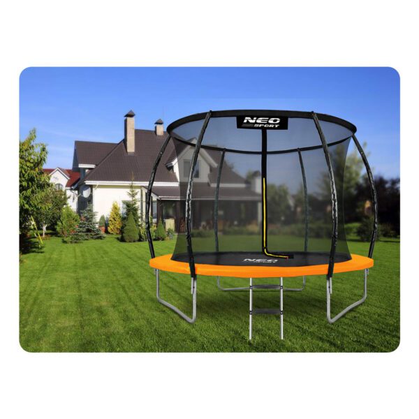 10 pėdų / 312 cm profiliuotas sodo batutas su vidiniu tinklu „Neo-Sport“