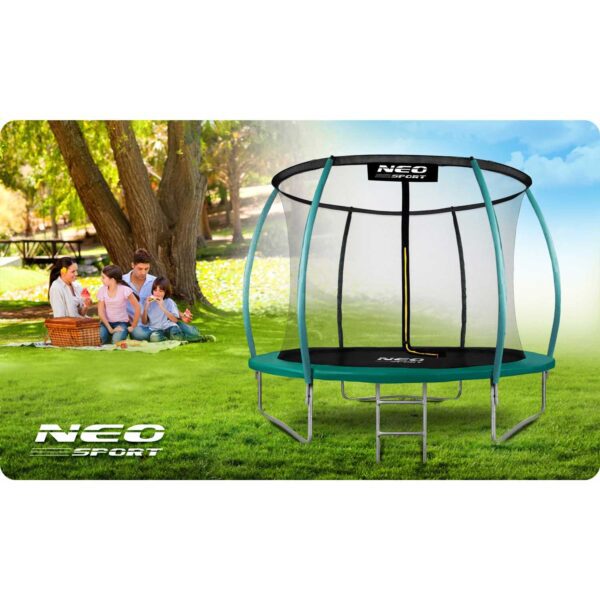 10 pėdų / 312 cm profiliuotas sodo batutas su vidiniu tinklu „Neo-Sport“