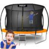 Trampolina ogrodowa profilowana 12ft/374cm z siatką wewnętrzną Neo-Sport 12 pėdų / 374 cm profiliuotas sodo batutas su vidiniu tinklu „Neo-Sport“