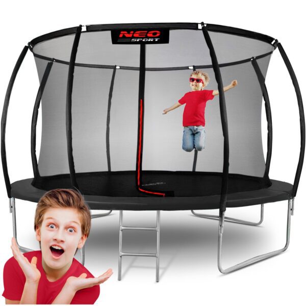 Trampolina ogrodowa profilowana 12ft/374cm z siatką wewnętrzną Neo-Sport 12 pėdų / 374 cm profiliuotas sodo batutas su vidiniu tinklu „Neo-Sport“