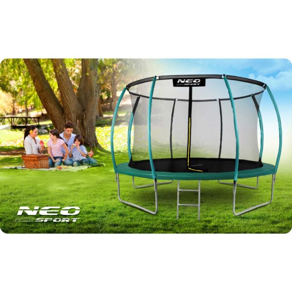 12 pėdų / 374 cm profiliuotas sodo batutas su vidiniu tinklu „Neo-Sport“