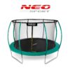 12 pėdų / 374 cm profiliuotas sodo batutas su vidiniu tinklu „Neo-Sport“