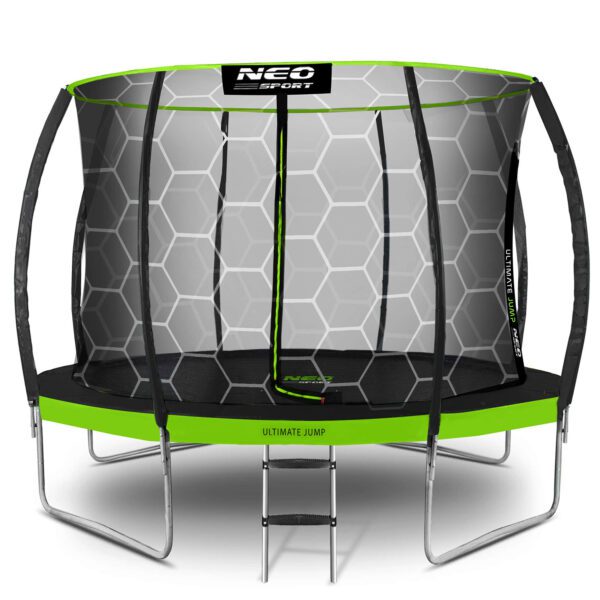 14 pėdų / 435 cm profiliuotas sodo batutas su vidiniu tinklu „Neo-Sport“
