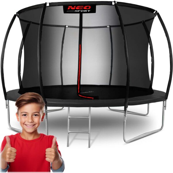 14 pėdų / 435 cm profiliuotas sodo batutas su vidiniu tinklu „Neo-Sport“