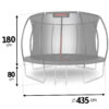 14 pėdų / 435 cm profiliuotas sodo batutas su vidiniu tinklu „Neo-Sport“