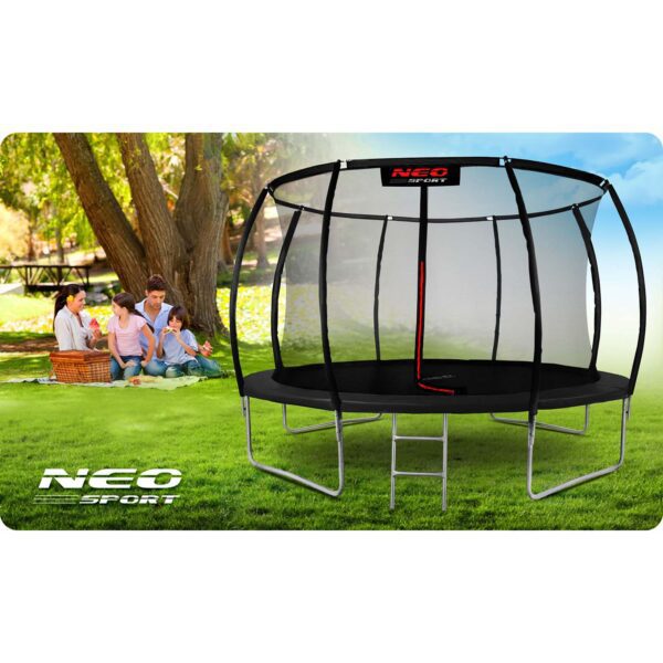 14 pėdų / 435 cm profiliuotas sodo batutas su vidiniu tinklu „Neo-Sport“