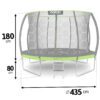 14 pėdų / 435 cm profiliuotas sodo batutas su vidiniu tinklu „Neo-Sport“
