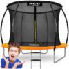 8 pėdų / 252 cm profiliuotas sodo batutas su vidiniu tinklu „Neo-Sport“