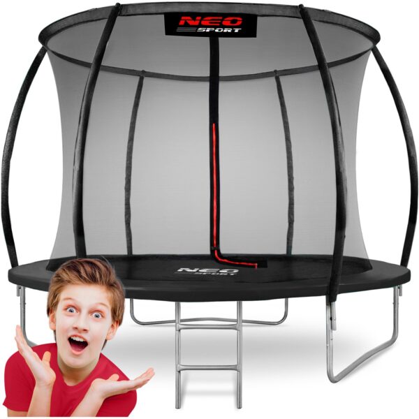Trampolina ogrodowa profilowana 8ft/252cm z siatką wewnętrzną Neo-Sport 8 pėdų / 252 cm profiliuotas sodo batutas su vidiniu tinklu „Neo-Sport“