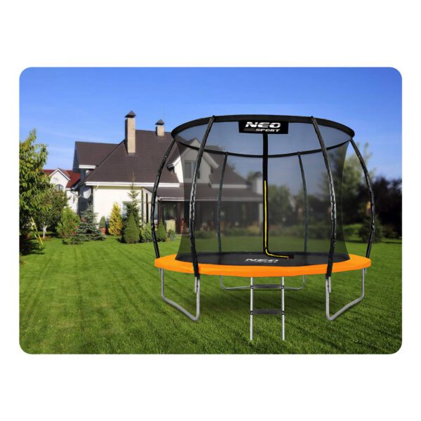 8 pėdų / 252 cm profiliuotas sodo batutas su vidiniu tinklu „Neo-Sport“