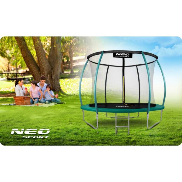 8 pėdų / 252 cm profiliuotas sodo batutas su vidiniu tinklu „Neo-Sport“