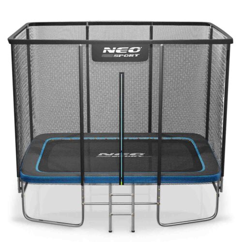 Stačiakampis sodo batutas 10x7ft / 305x213cm su lauko tinklu ir kopėčiomis Neo-Sport