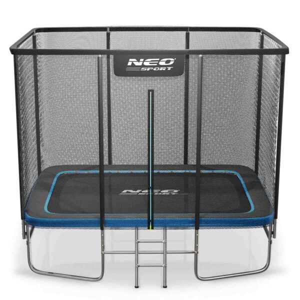 Stačiakampis sodo batutas 10x7ft / 305x213cm su lauko tinklu ir kopėčiomis Neo-Sport