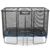 Stačiakampis sodo batutas 12x8ft/366x244cm su lauko tinklu ir kopėčiomis Neo-Sport