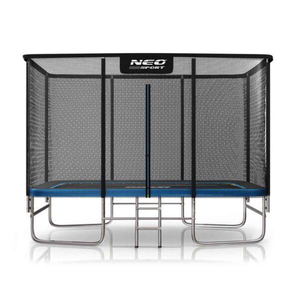 Stačiakampis sodo batutas 12x8ft/366x244cm su lauko tinklu ir kopėčiomis Neo-Sport