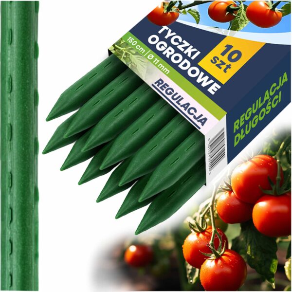 Augalų kuolai 150 cm Plonos PL-940 žali 10 vnt.