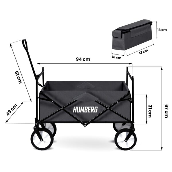 Sulankstomas transportavimo vežimėlis 80l Humberg HM-514