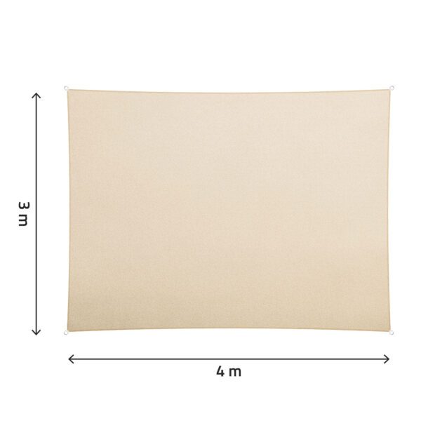 Stačiakampio atspalvio burė 3x4m Plonos PL-885 smėlio spalvos