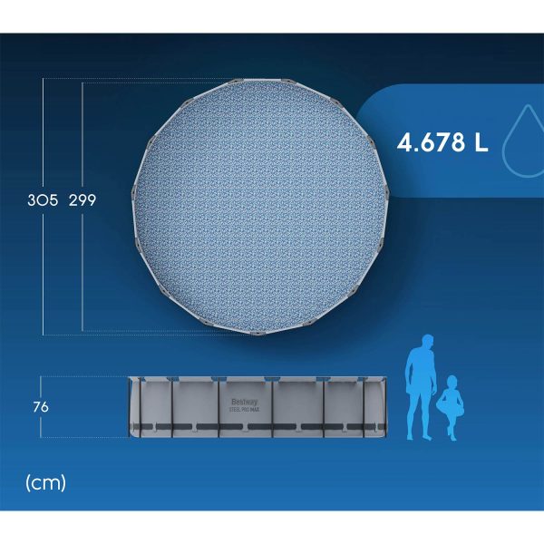 Karkasinis sodo baseinas 305 x 76 cm 17 viename „Bestway 56408“